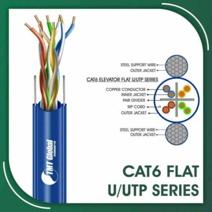 cat6 flat cable 23awg 4 twisted pair U-UTP 305m