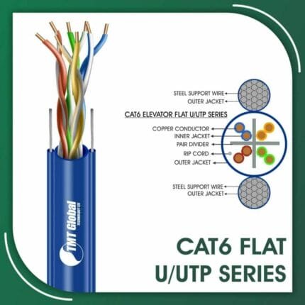 Cat6 Data Cable 23awg U-UTP Flat Elevator Cable 305m