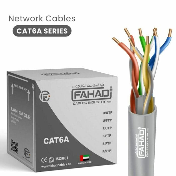 cat6a Grey cable 23awg 4pair u/utp cable 305m