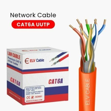 Cat6a Cable 4 twisted pair U Utp 305m Orange Color